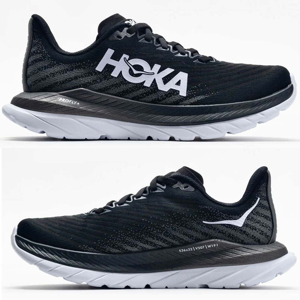 NWT Hoka Mach 5 Running Shoes in Black / White / Castlerock , Hoka One One - Picture 5 of 13